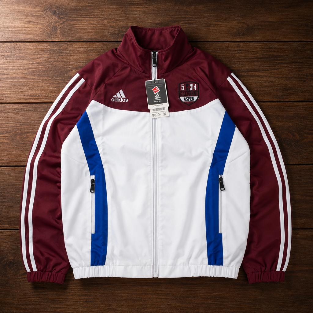 MAROON WHITE RETRO JACKET