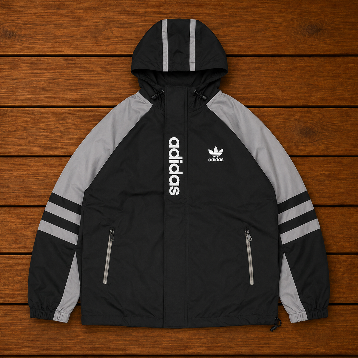 BLACK HOODED JACKET