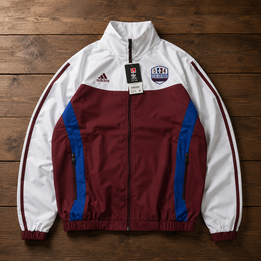 WHITE MAROON RETRO JACKET