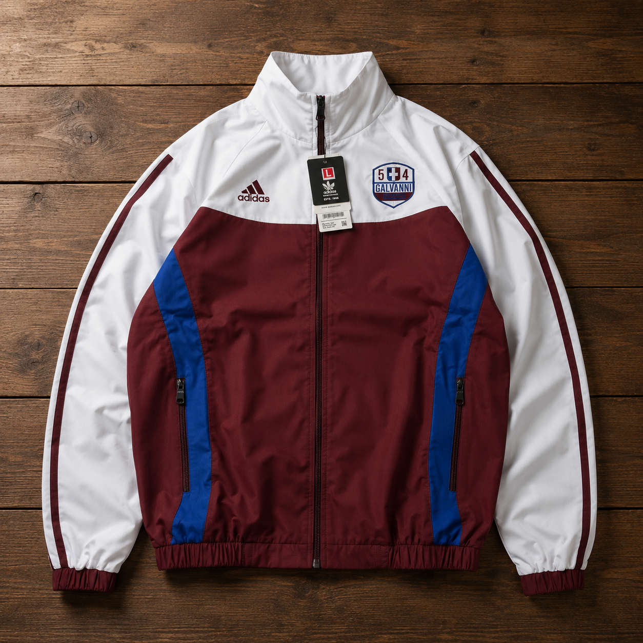 WHITE MAROON RETRO JACKET