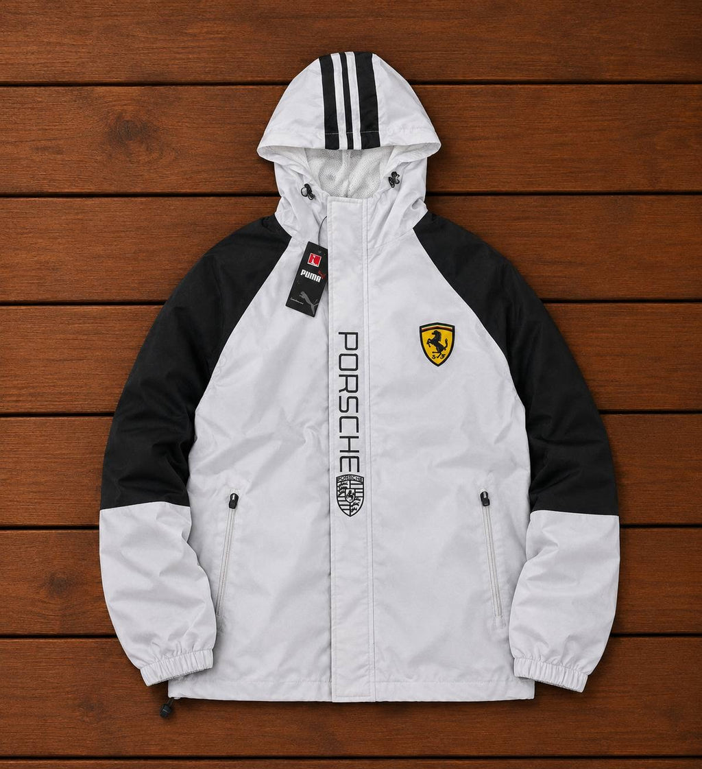 PORSCHE WHITE HOODED JACKET