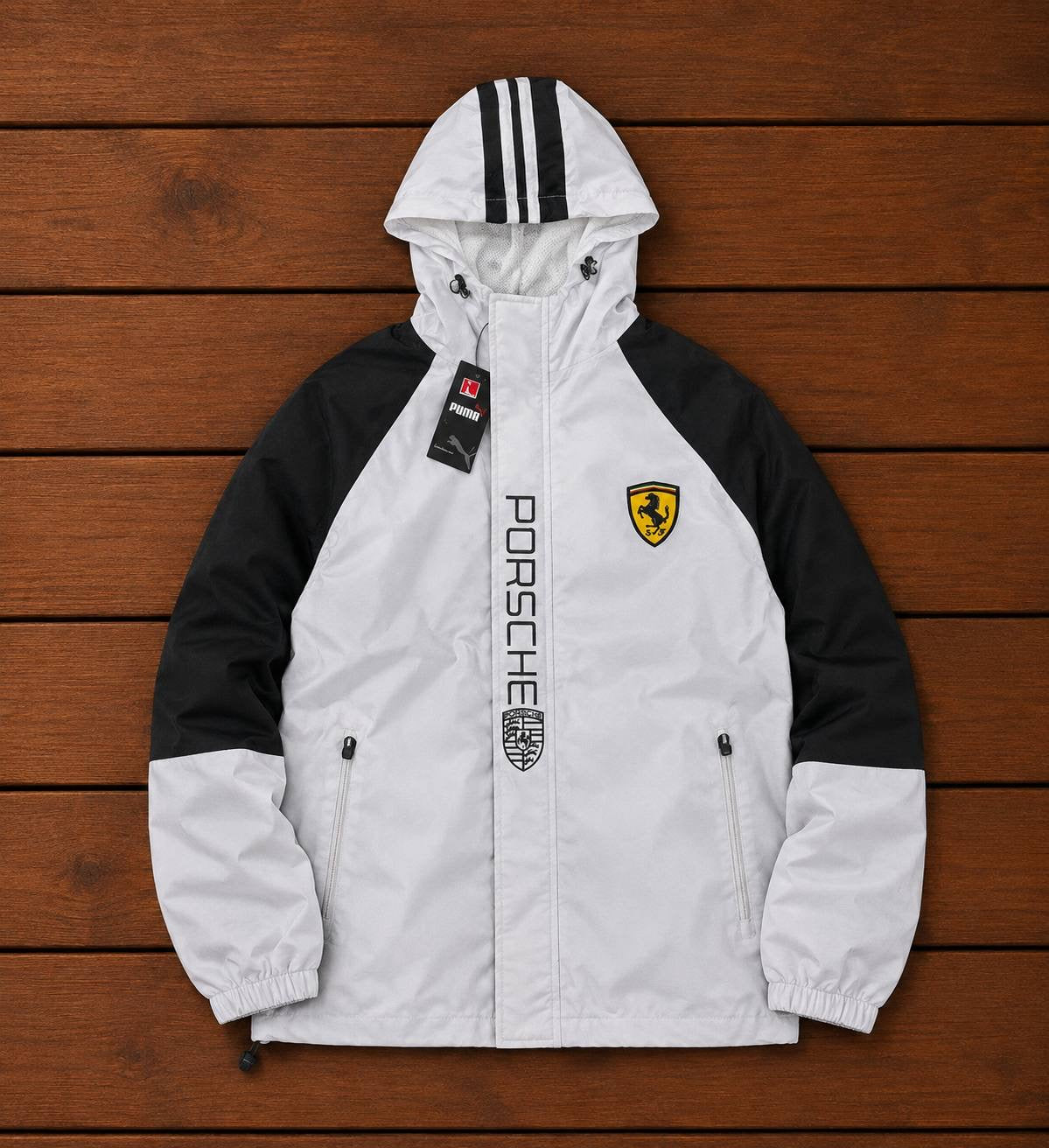 PORSCHE WHITE HOODED JACKET