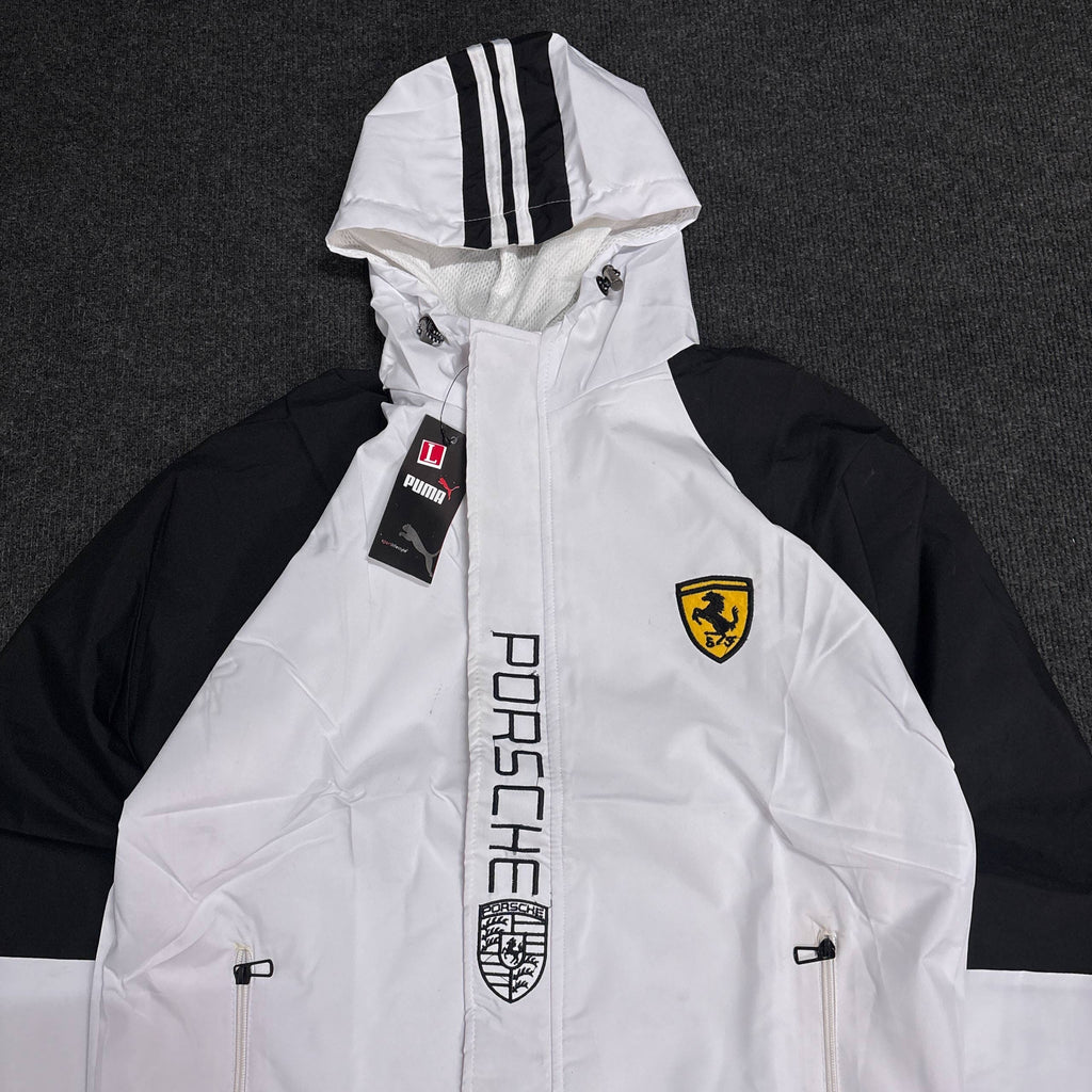 PORSCHE WHITE HOODED JACKET