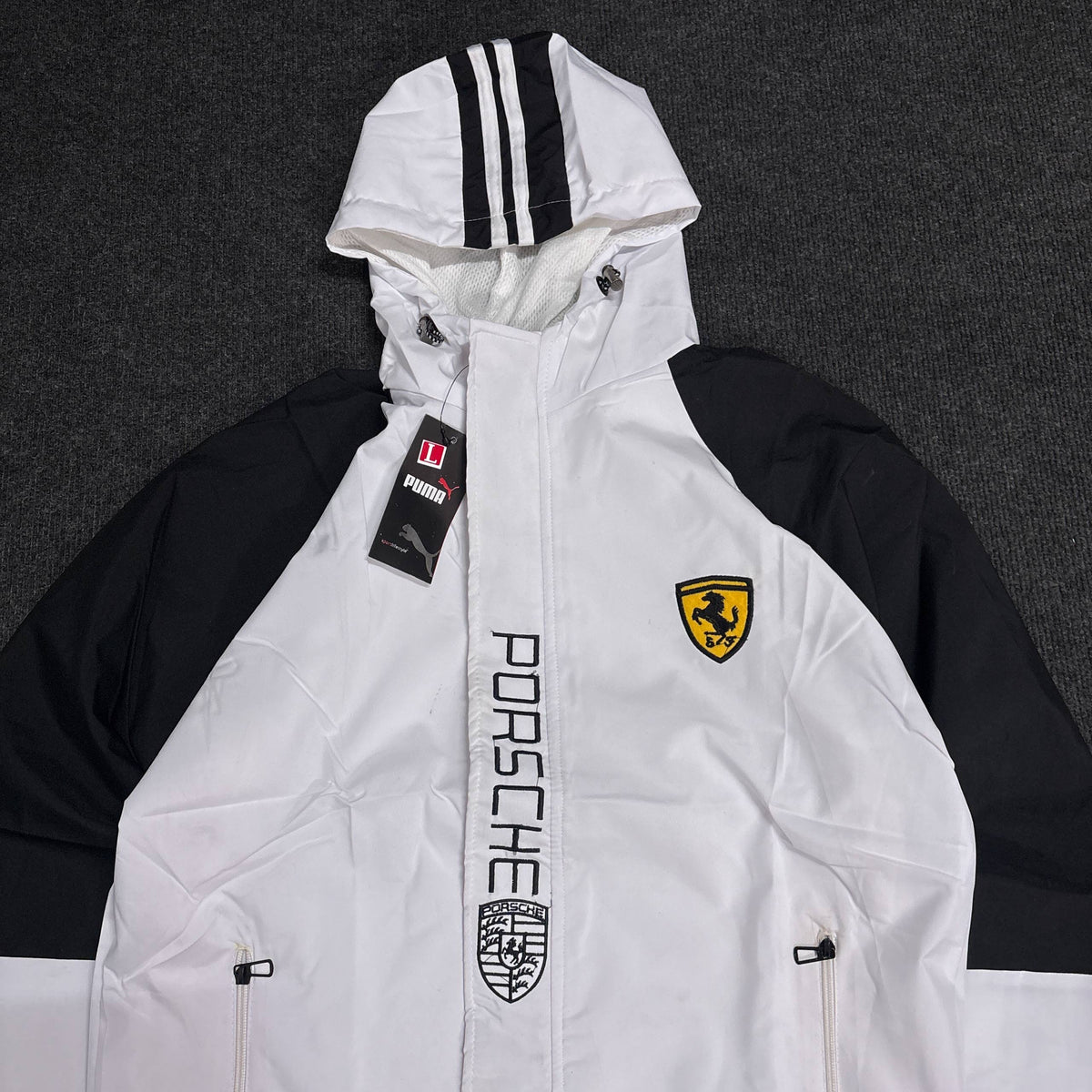 PORSCHE WHITE HOODED JACKET