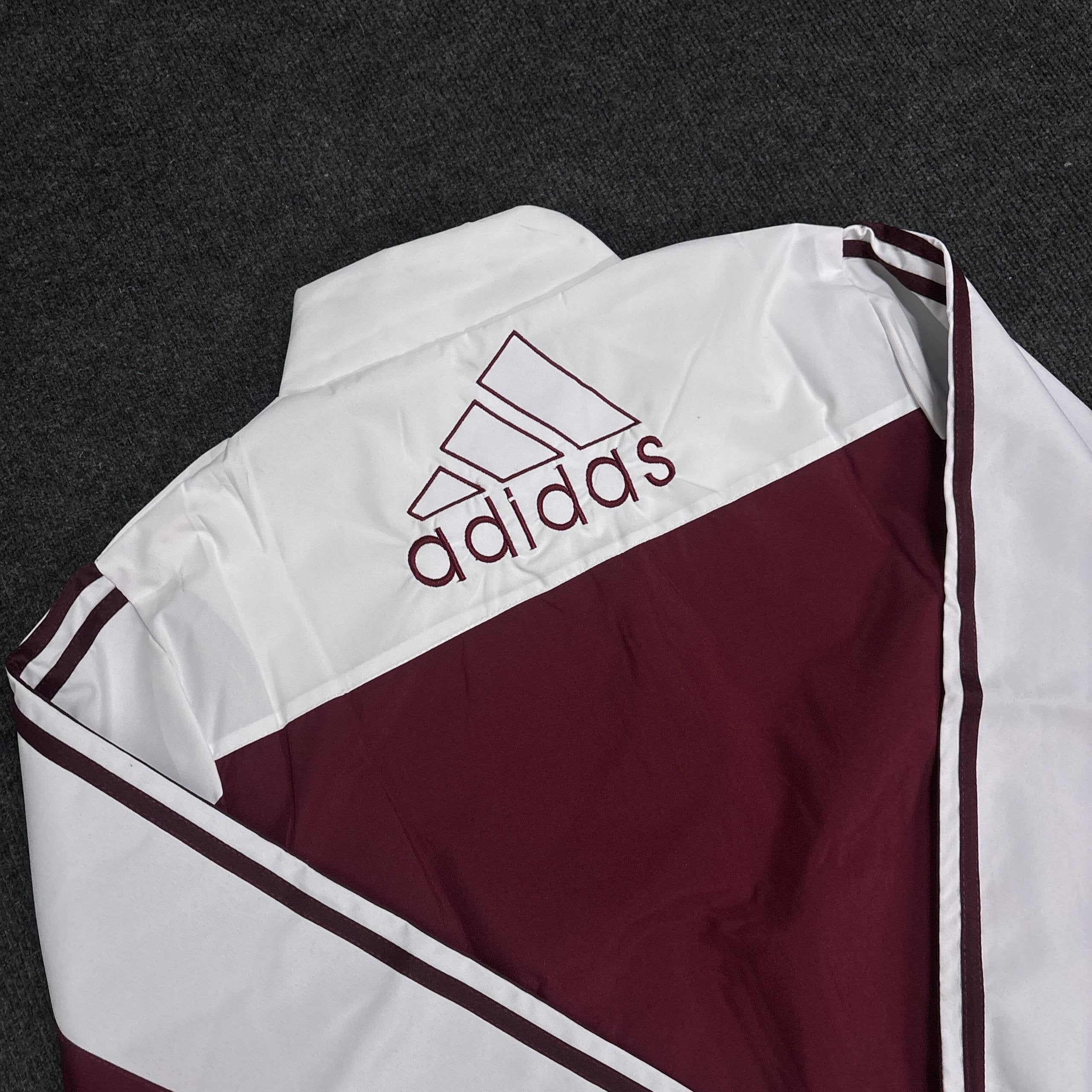 WHITE MAROON RETRO JACKET