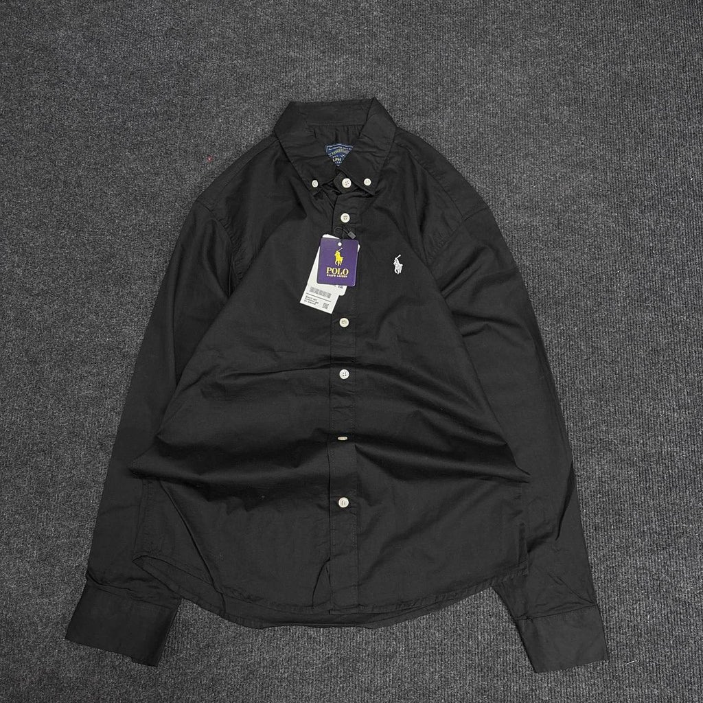 BLACK PLAIN OXFORD SHIRT