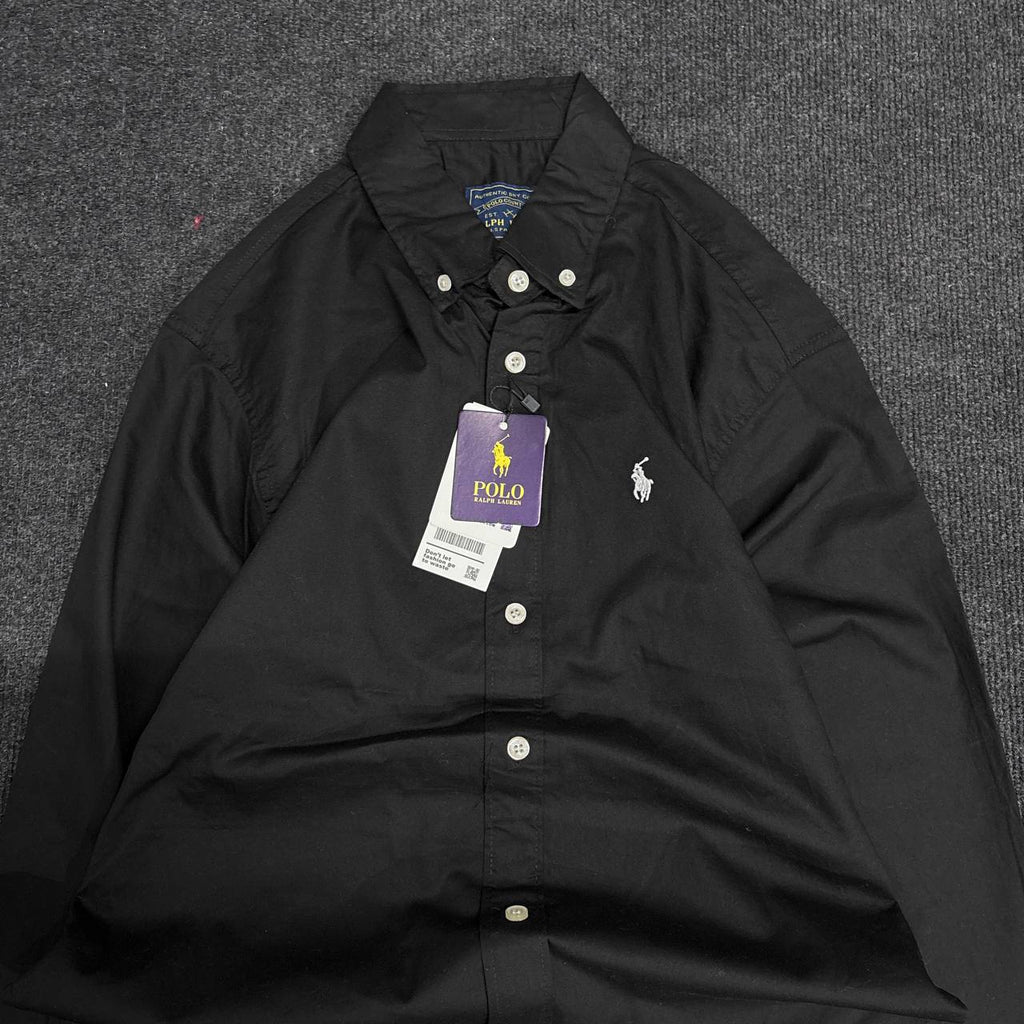 BLACK PLAIN OXFORD SHIRT