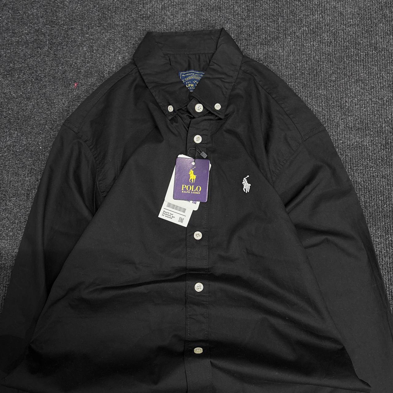 BLACK PLAIN OXFORD SHIRT