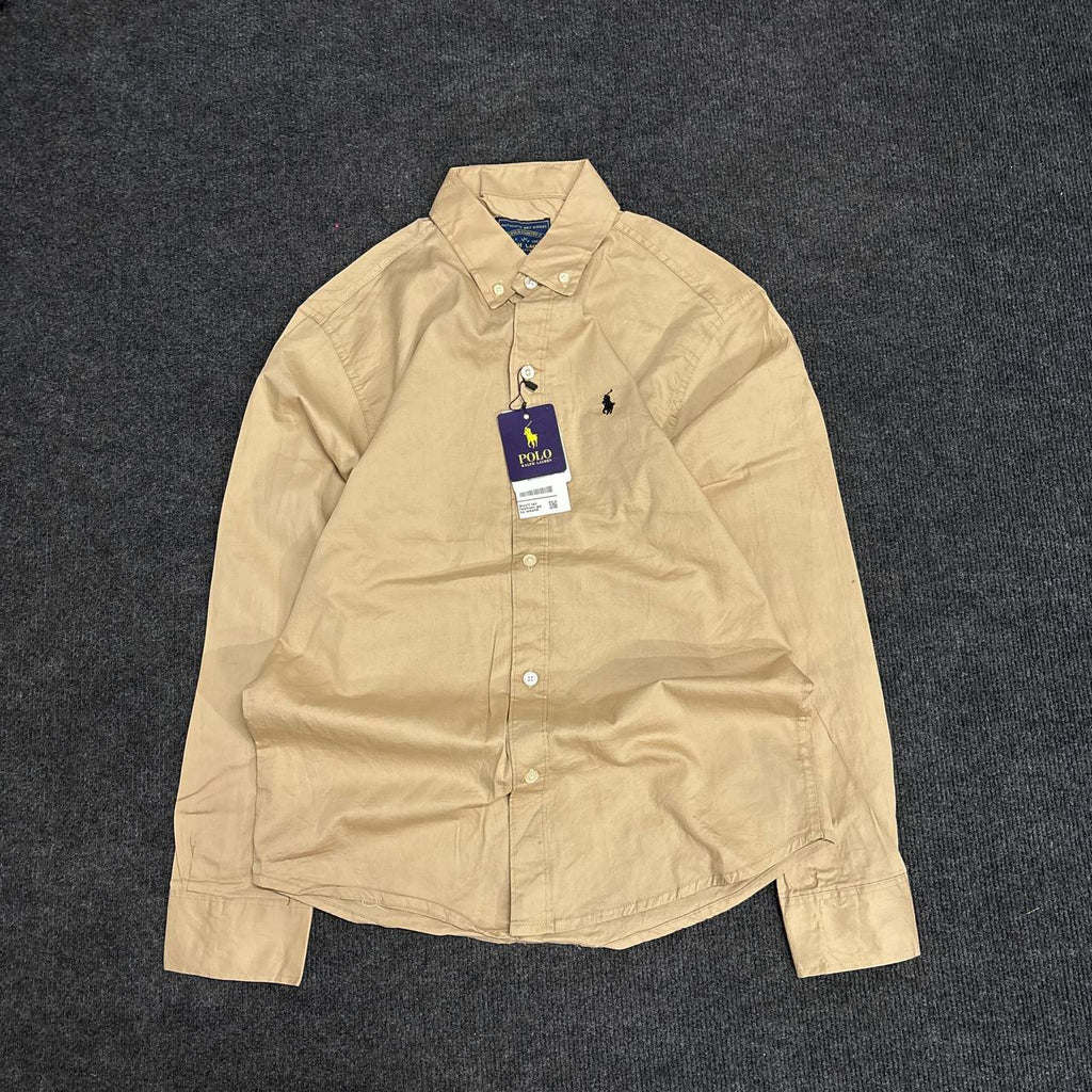 BEIGE PLAIN OXFORD SHIRT