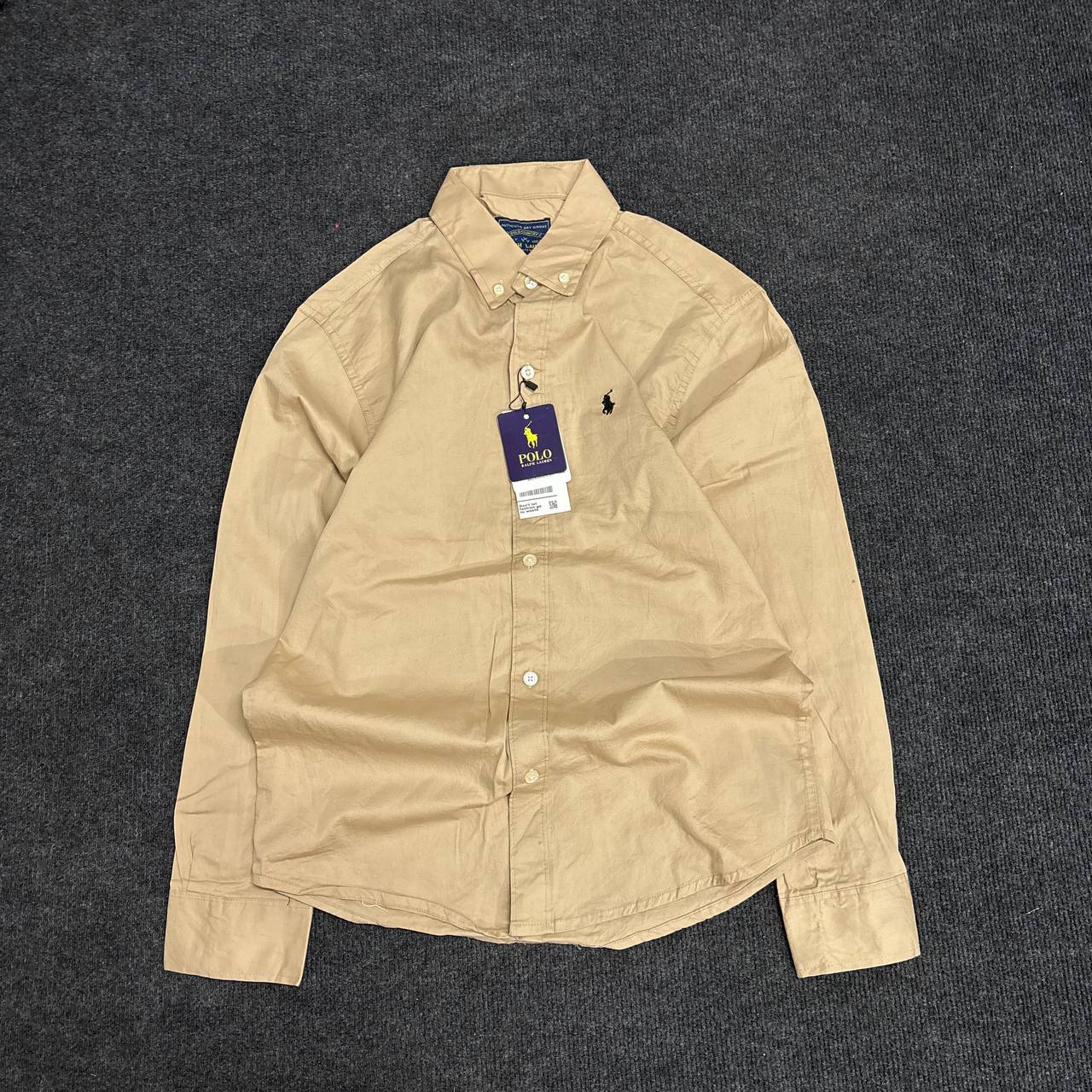 BEIGE PLAIN OXFORD SHIRT