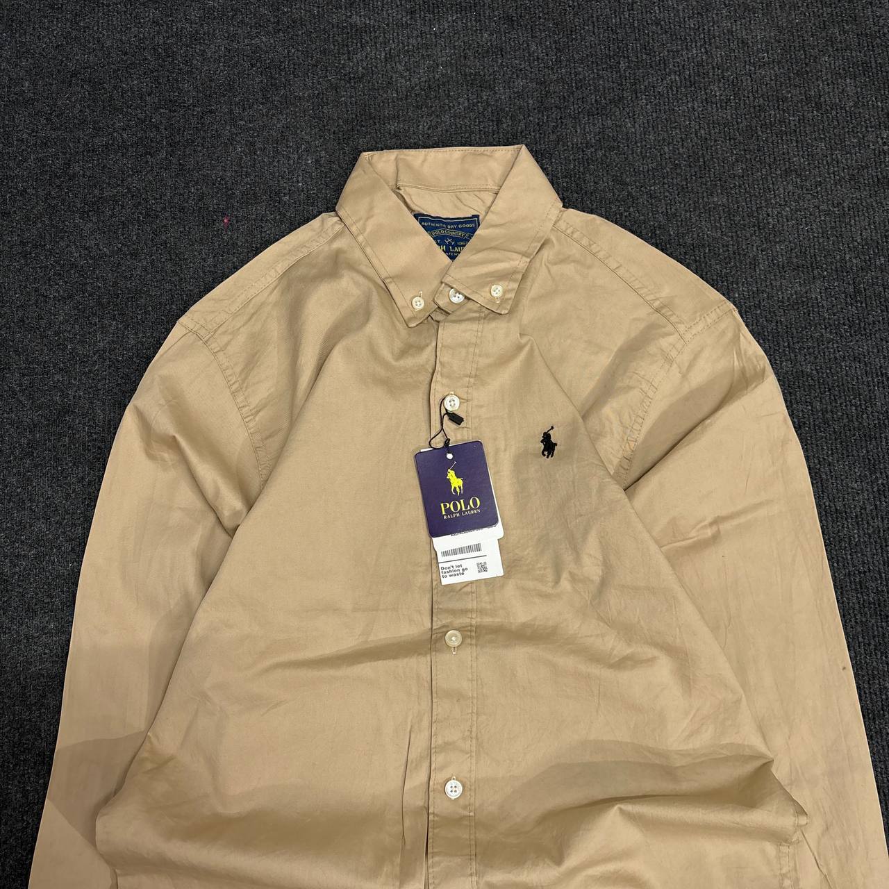 BEIGE PLAIN OXFORD SHIRT