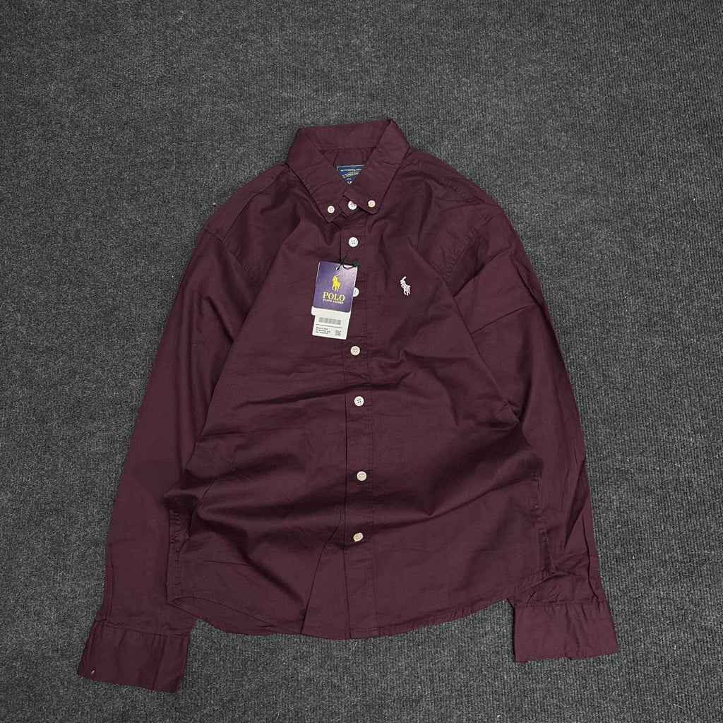 MAROON PLAIN OXFORD SHIRT