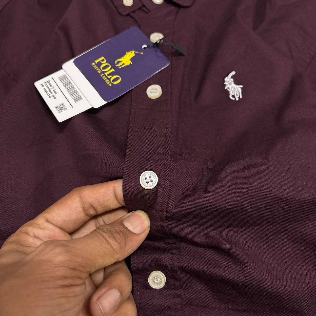MAROON PLAIN OXFORD SHIRT