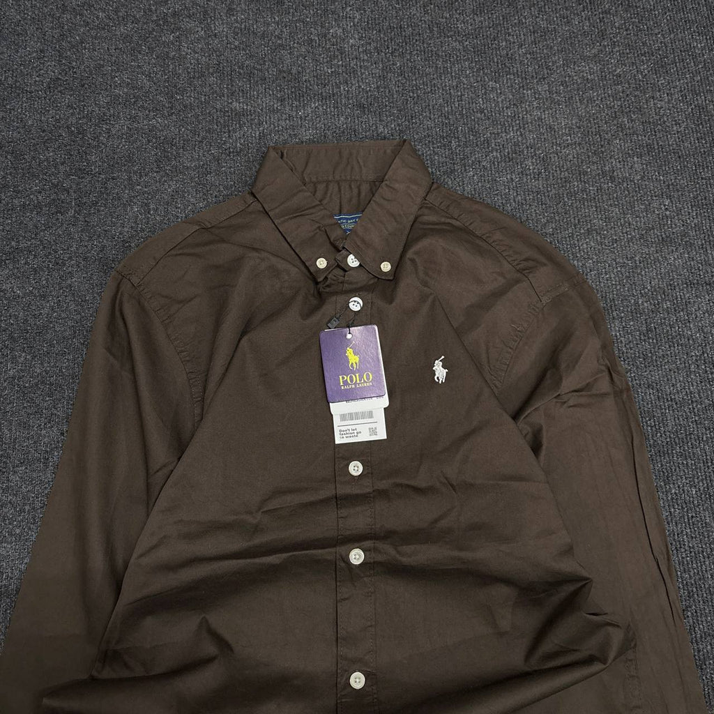 COFFEE DARK OXFORD SHIRT