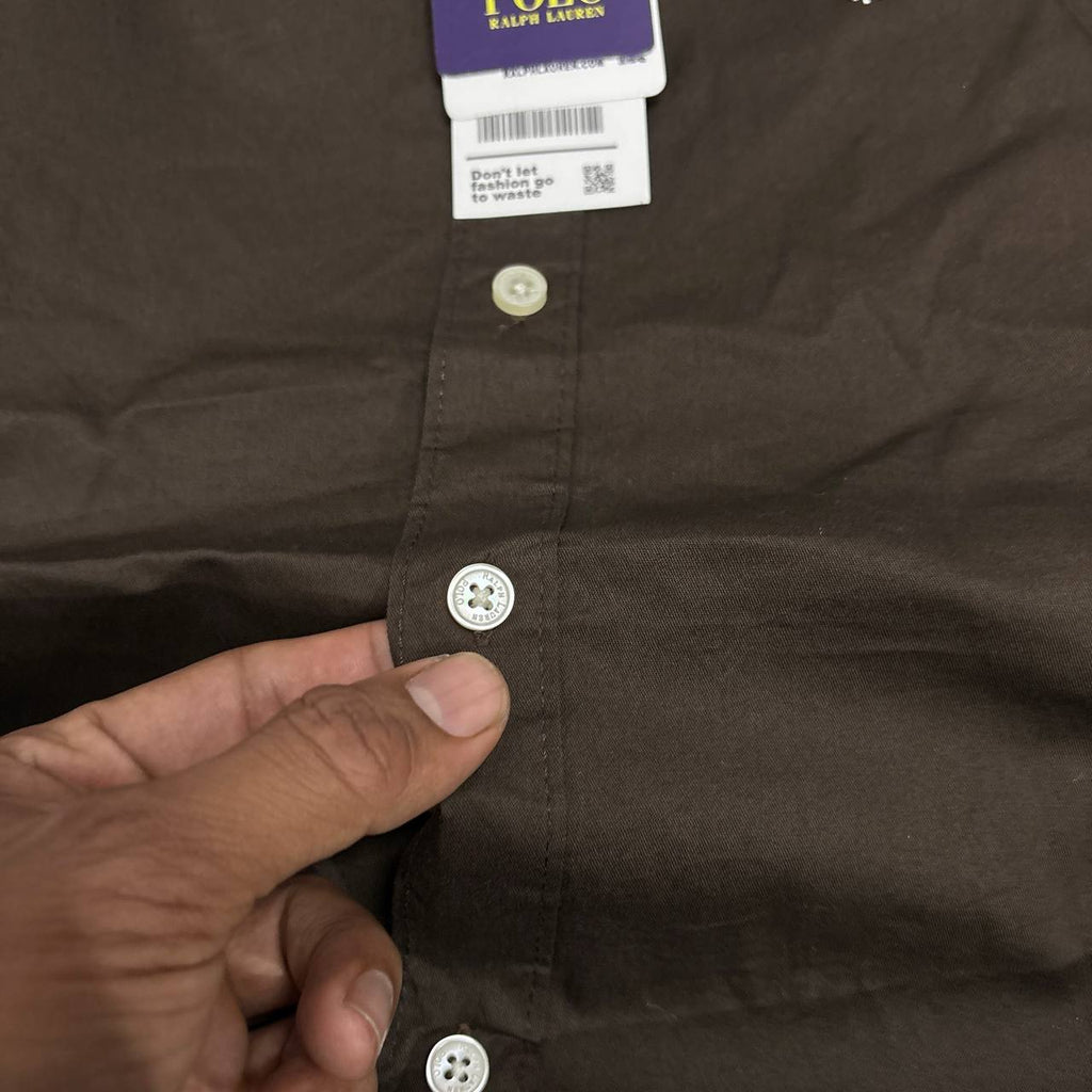 COFFEE DARK OXFORD SHIRT