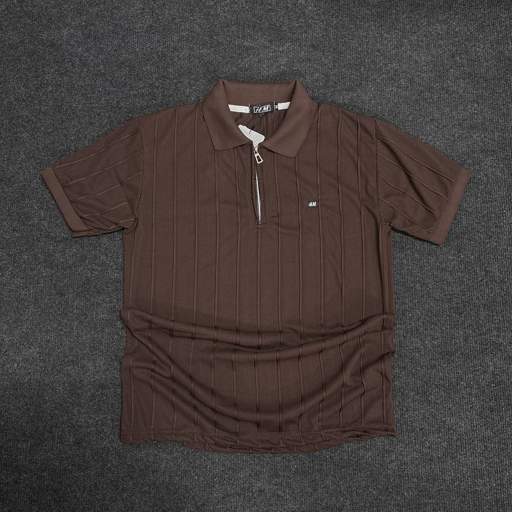 BROWN POLO ZIPPER