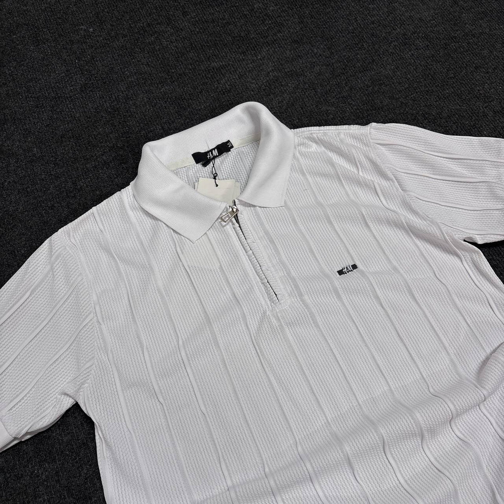 WHITE POLO ZIPPER