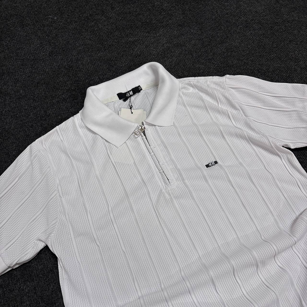 WHITE POLO ZIPPER